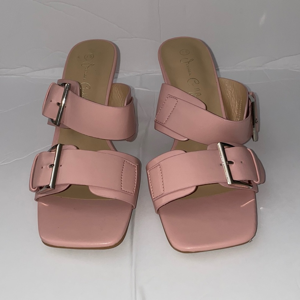 Pink Women's Sandals with Buckle Detail
